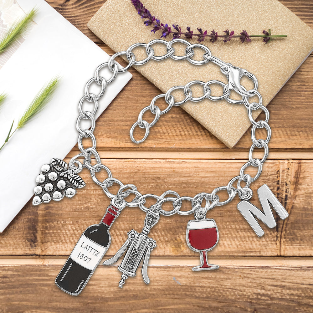 Weinliebe – Personalisiertes Weinarmband mit Anhängern