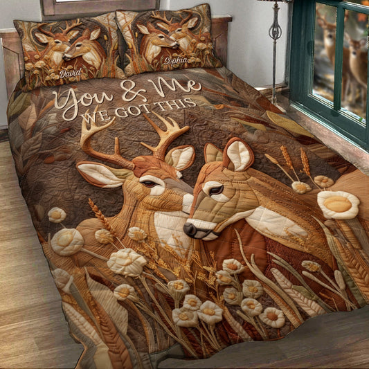 You & Me We Got This - Personalized Hunting Quilt Set