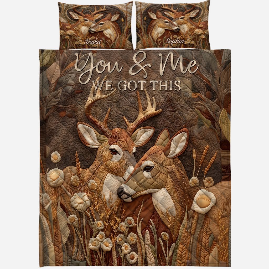 You & Me We Got This - Personalized Hunting Quilt Set