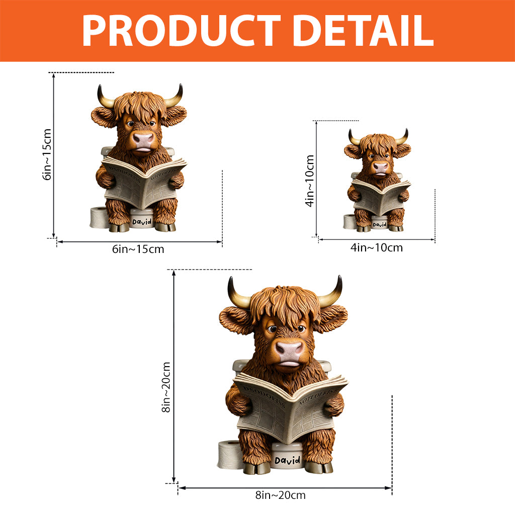 Funny Bathroom Decor - Highland Cow Toilet Bucket - Personalized Highland Cow Custom Shaped Acrylic Plaque