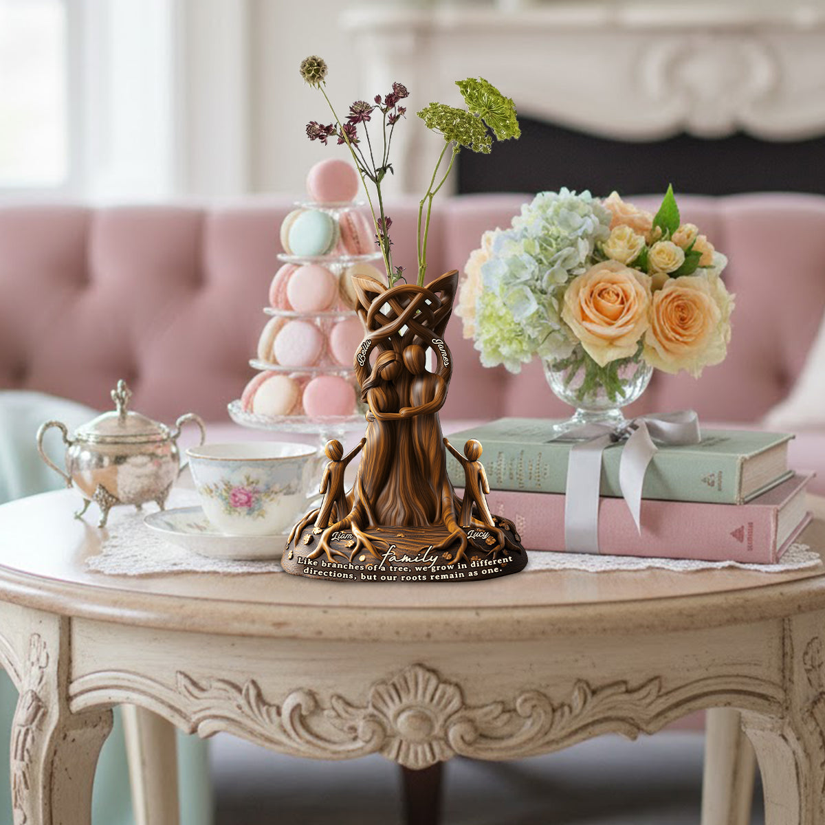 Our Roots Remain As One Perfect Gift For Your Family Members - Personalized Family Custom Shape Acrylic Flower Vase