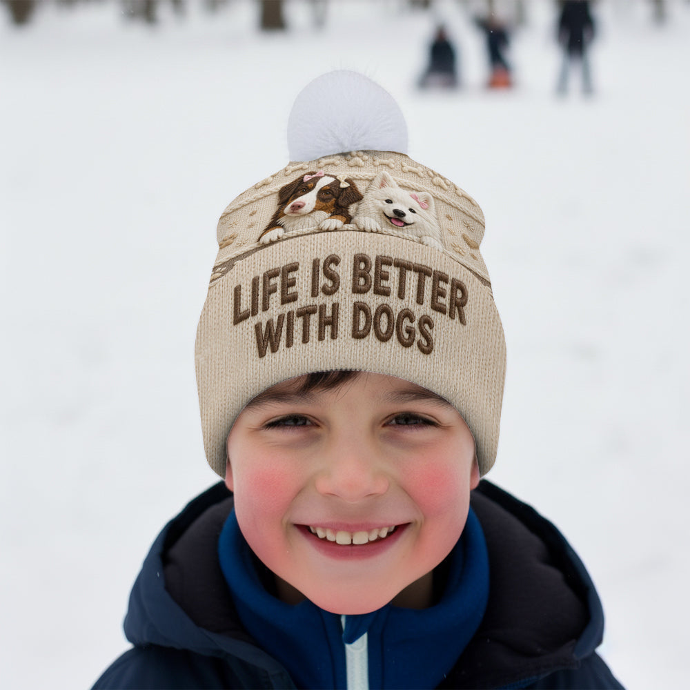 Life Is Better With Pets - Personalized Dog Beanie Hat
