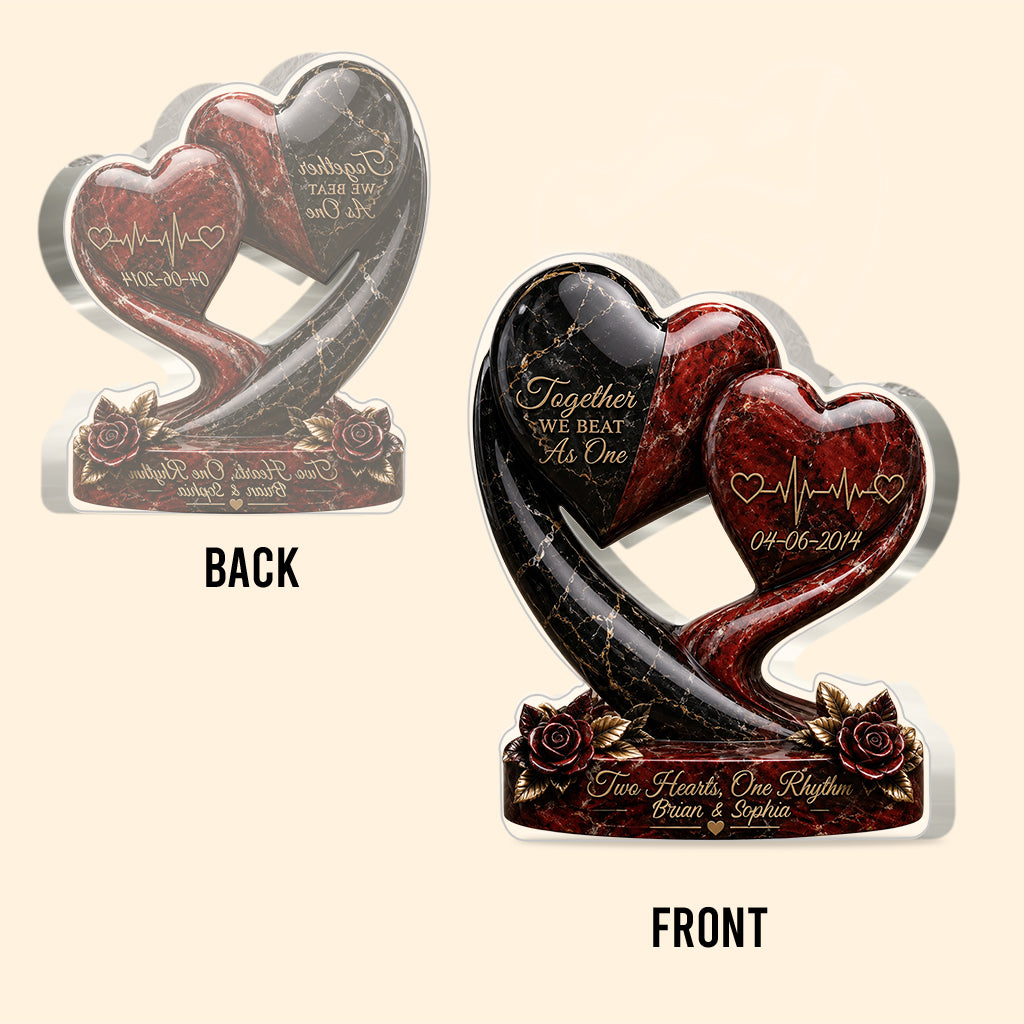 Together We Beast As One - Personalized Couple Custom Shaped Acrylic Plaque