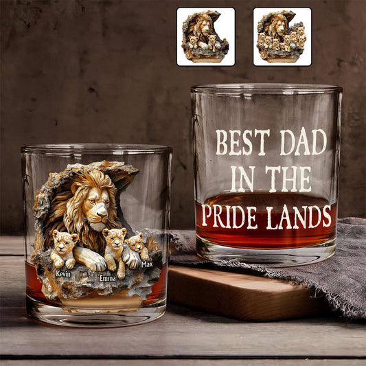 Best Dad In The Wild Land - Personalized Father Whiskey Glass