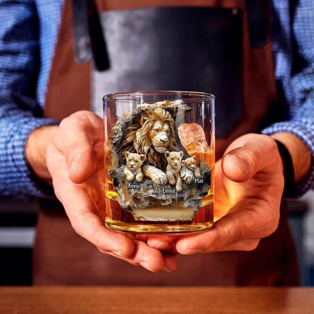 Best Dad In The Wild Land - Personalized Father Whiskey Glass