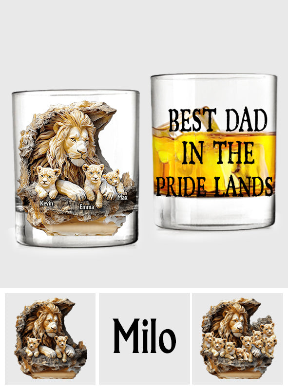Best Dad In The Wild Land - Personalized Father Whiskey Glass