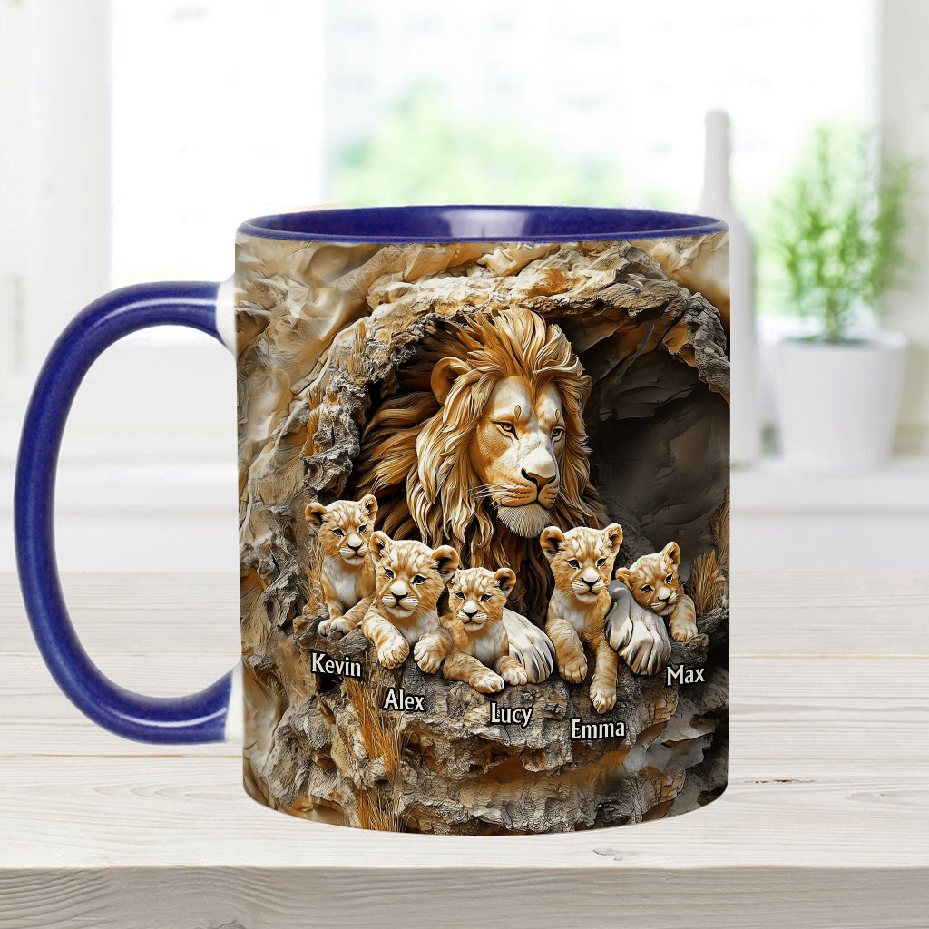 Papa Lion - Personalized Father Accent Mug