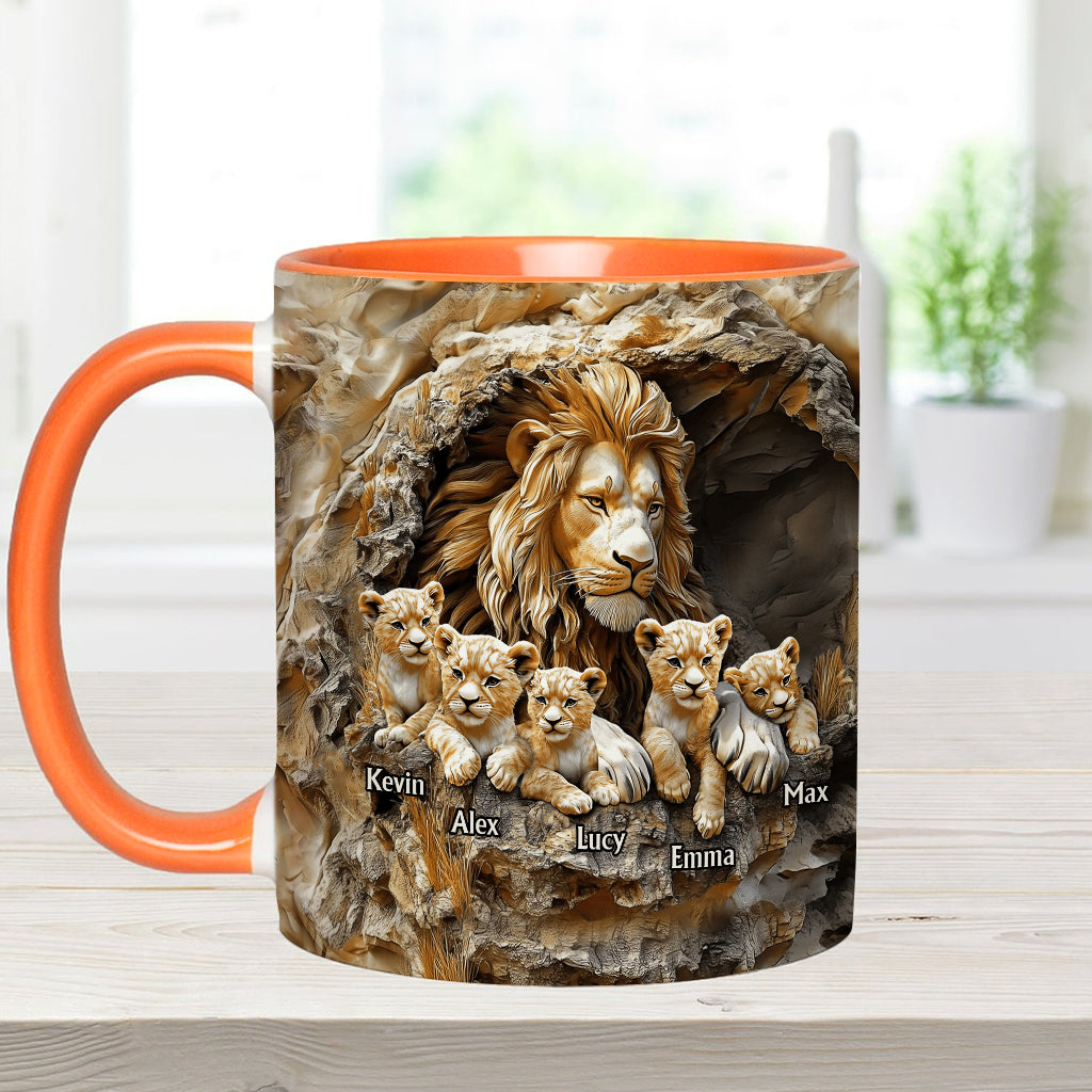 Papa Lion - Personalized Father Accent Mug