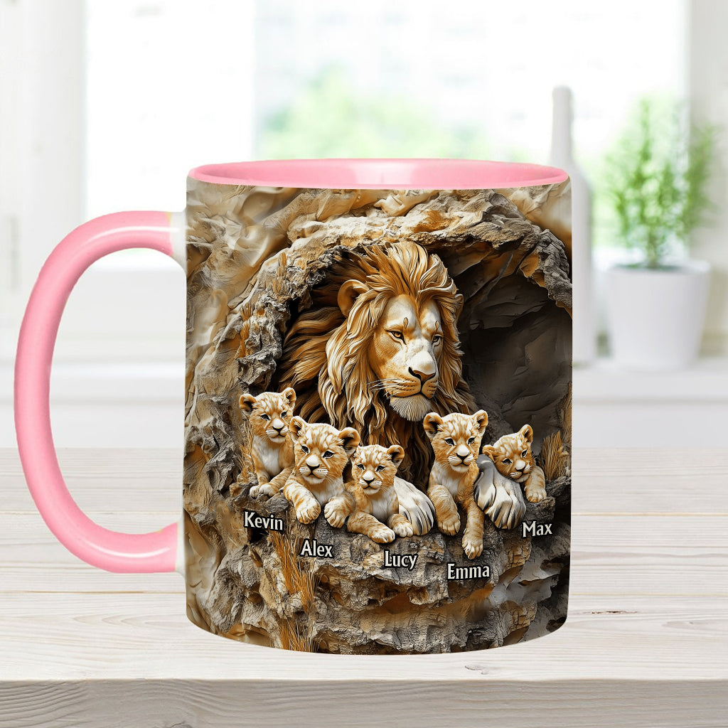 Papa Lion - Personalized Father Accent Mug