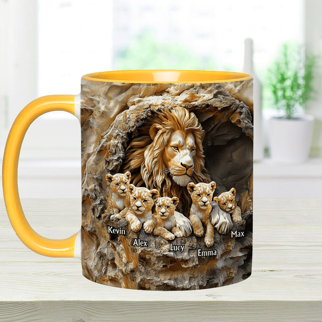 Papa Lion - Personalized Father Accent Mug