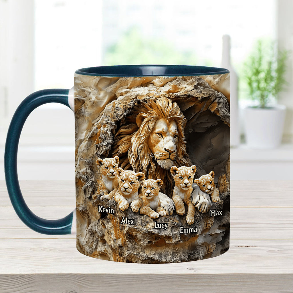 Papa Lion - Personalized Father Accent Mug