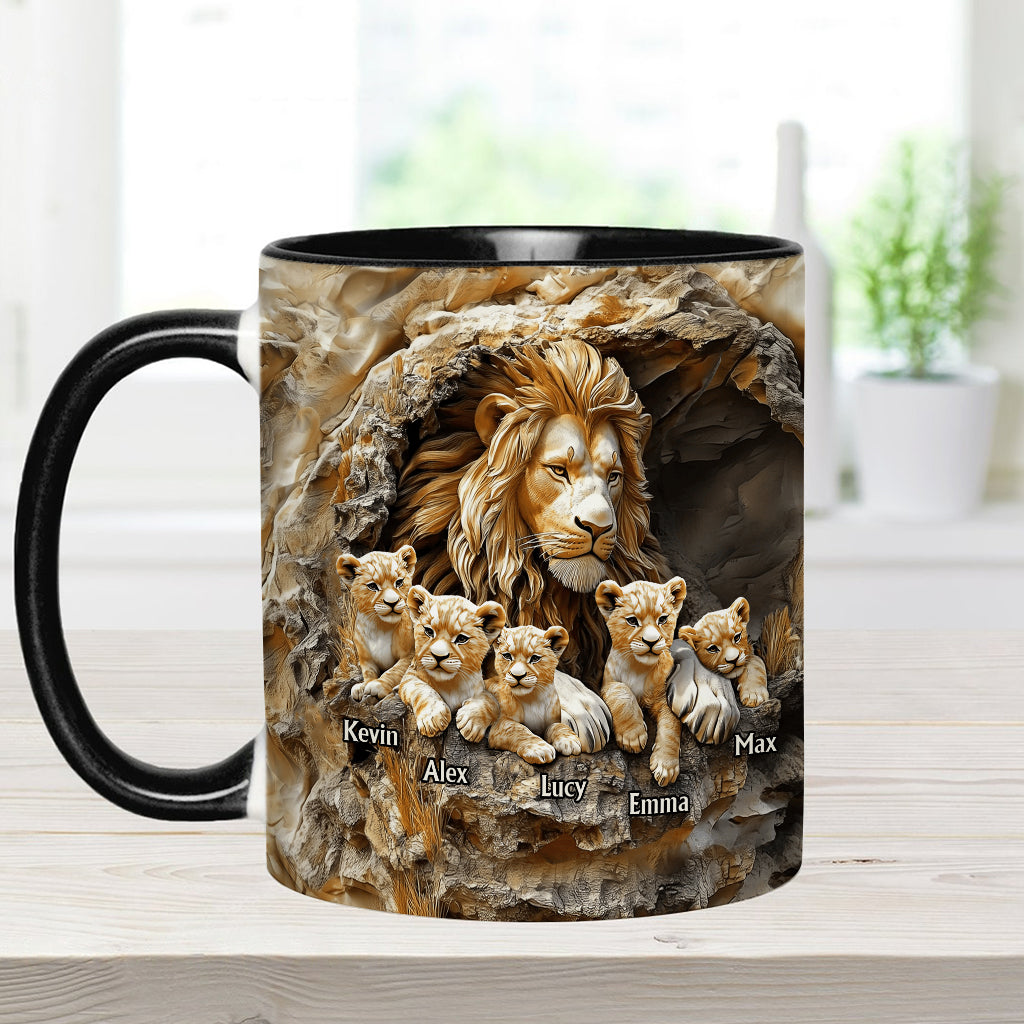 Papa Lion - Personalized Father Accent Mug