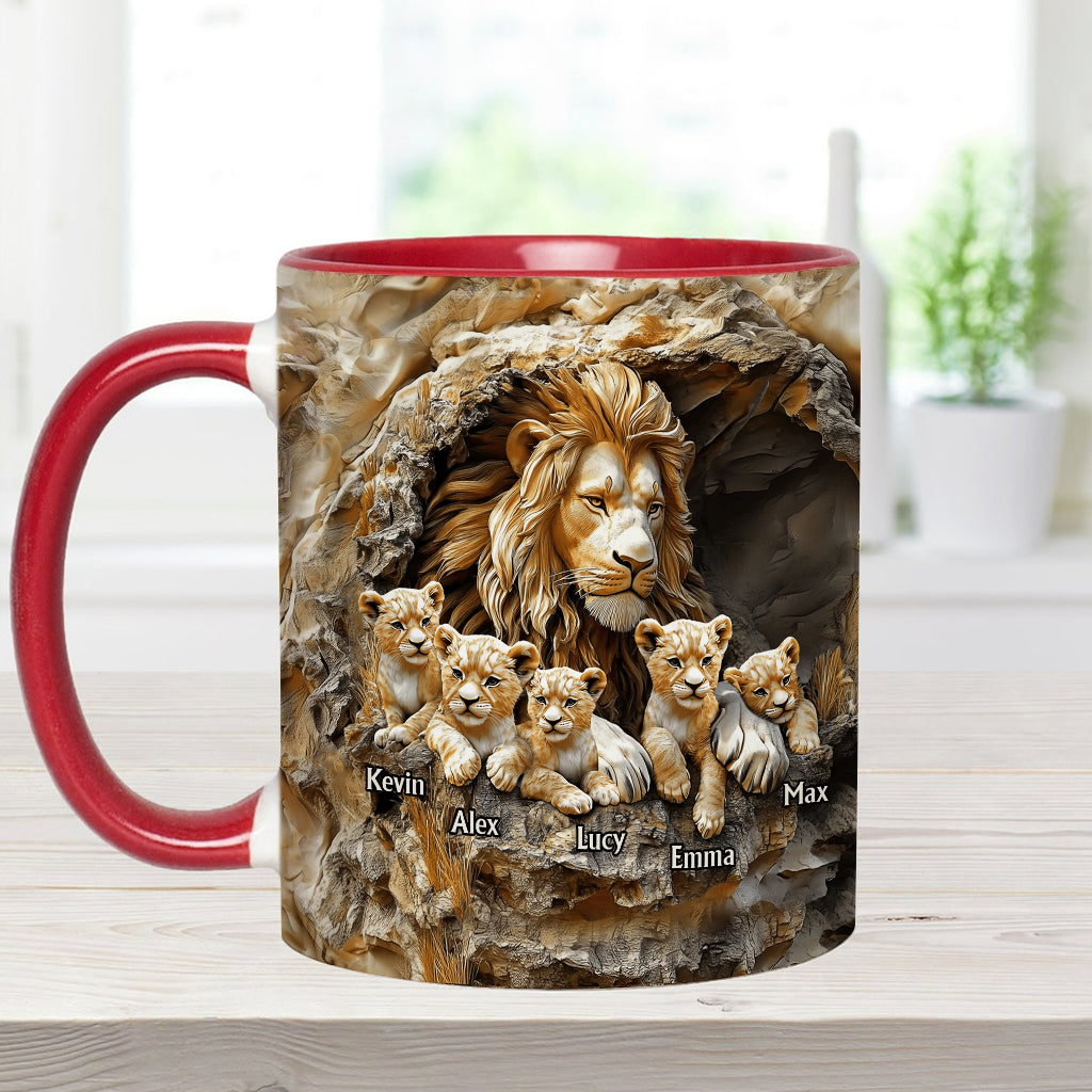 Papa Lion - Personalized Father Accent Mug
