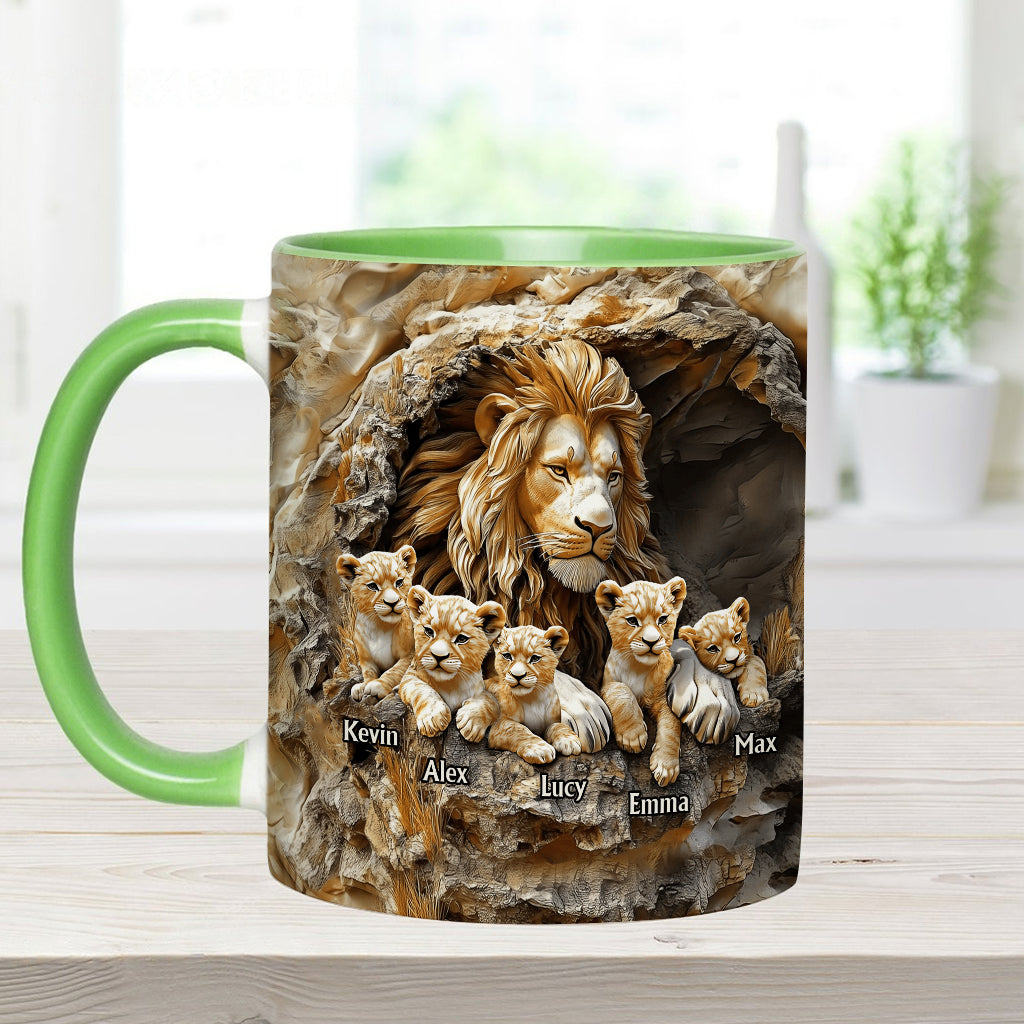 Papa Lion - Personalized Father Accent Mug