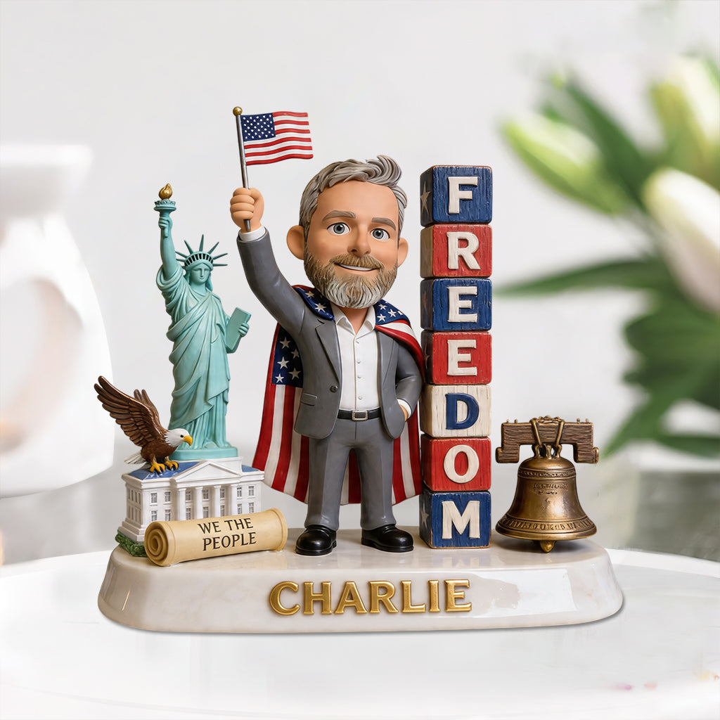 Patriotisches Geschenk für Kollegen - Personalisierte Acrylplakette in Sonderform