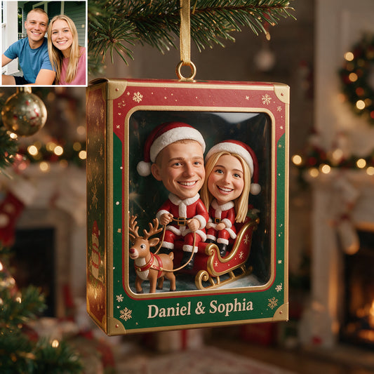 We're In a Sleigh - Personalized Couple Acrylic Box Ornament