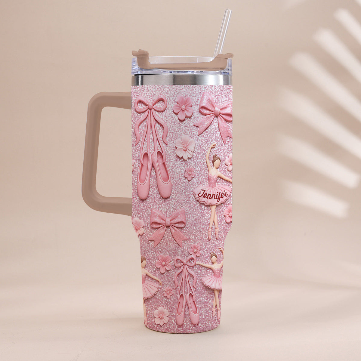 Lover Ballet - Personalized Ballet Tumbler With Handle