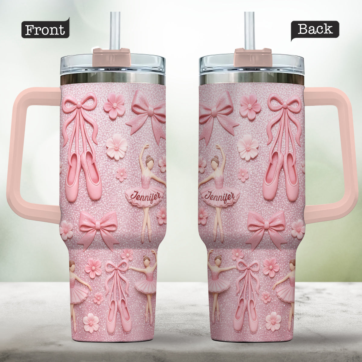 Lover Ballet - Personalized Ballet Tumbler With Handle