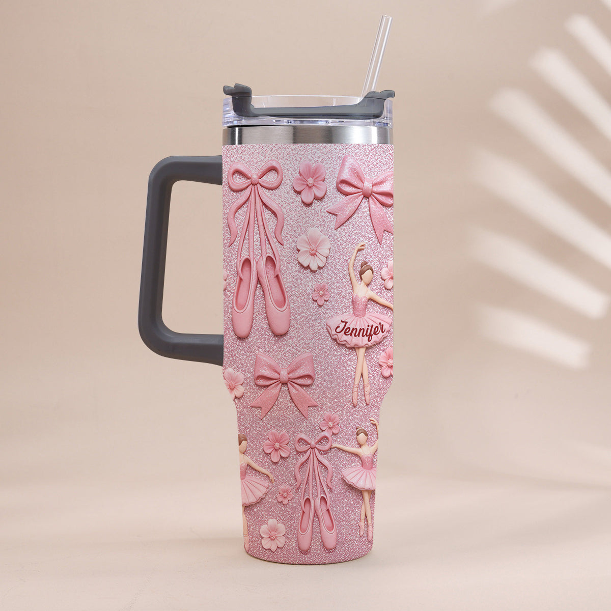 Lover Ballet - Personalized Ballet Tumbler With Handle