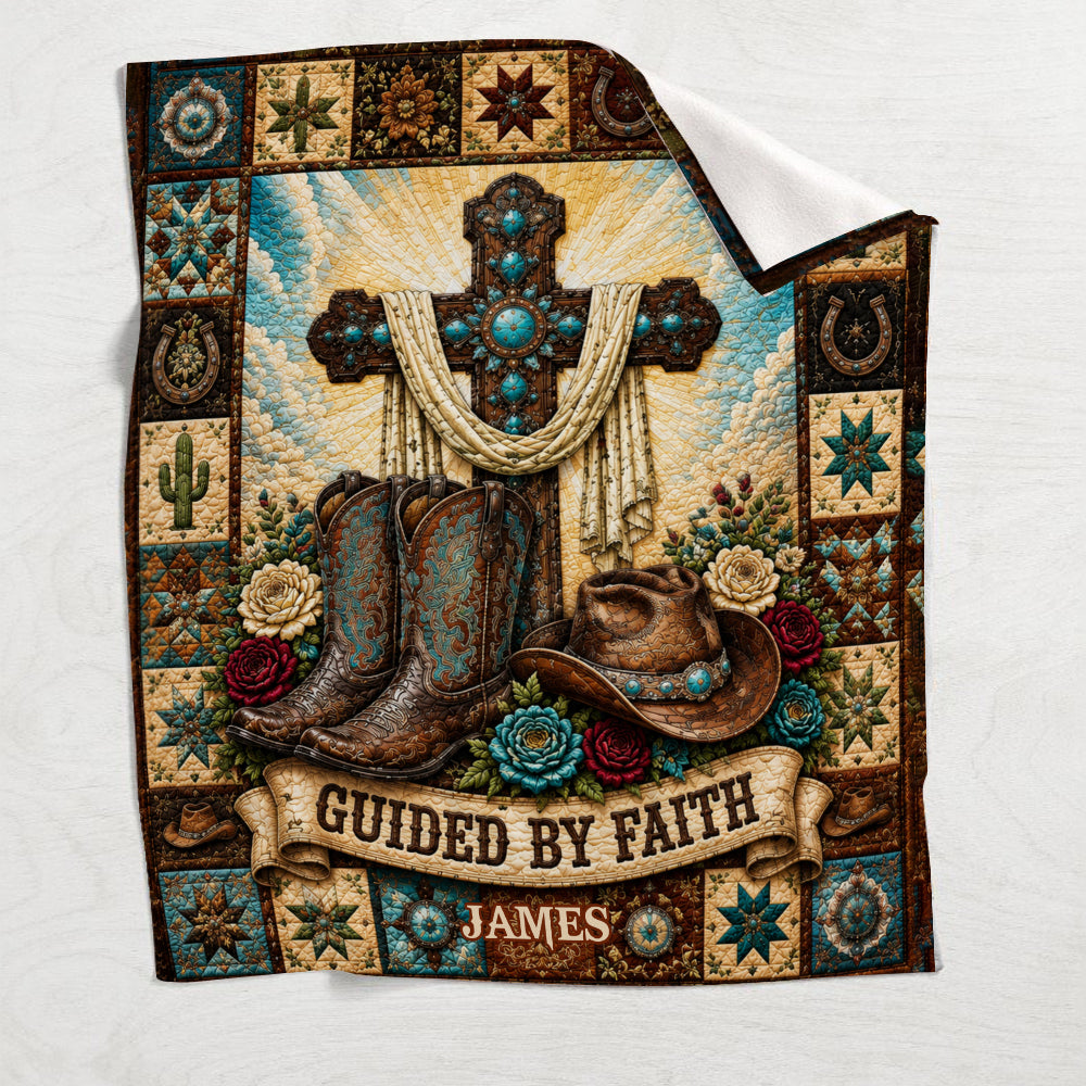 Guided By Faith, Western Theme - Personalized Western Outfit Blanket