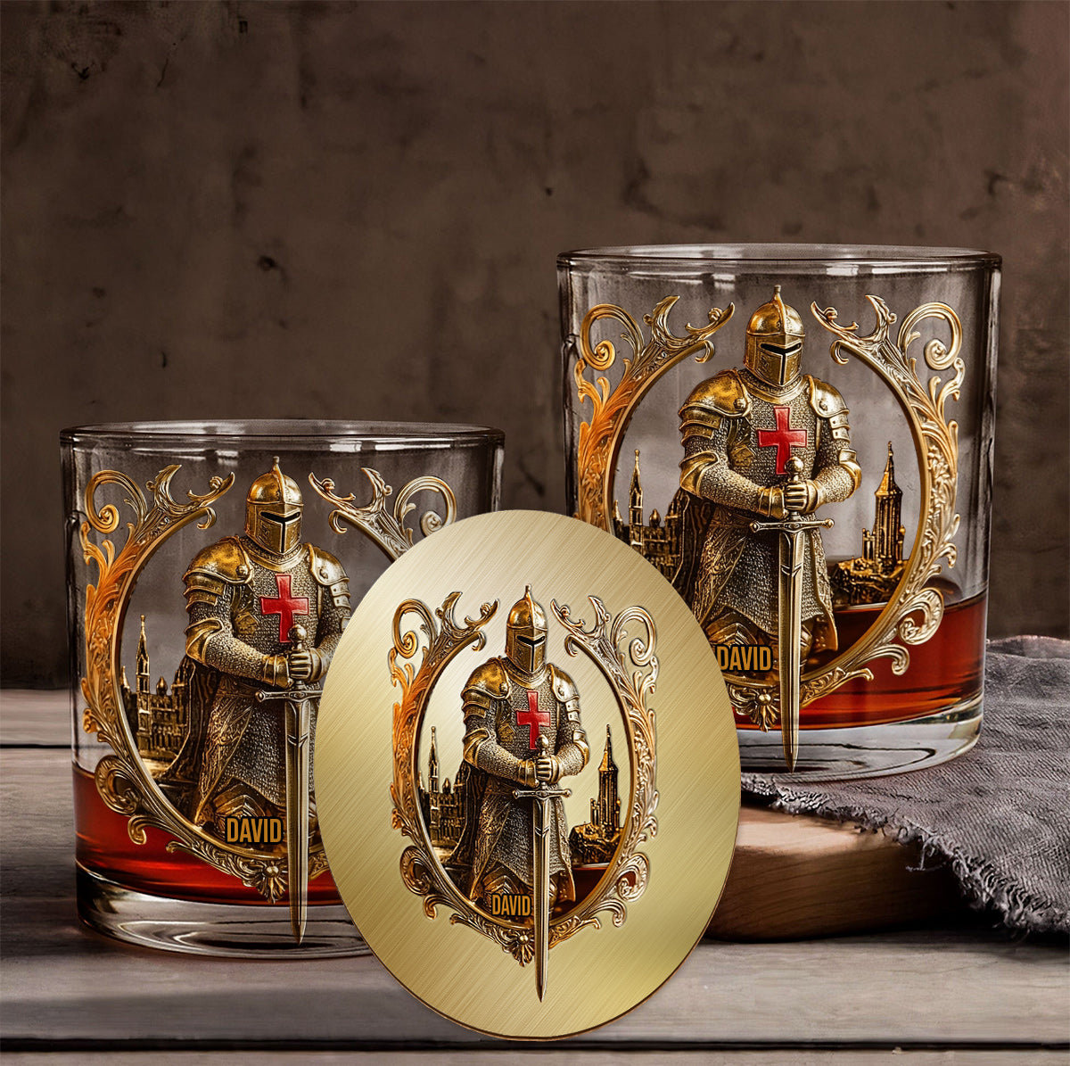 Knight Of God - Personalized Christian Whiskey Glass