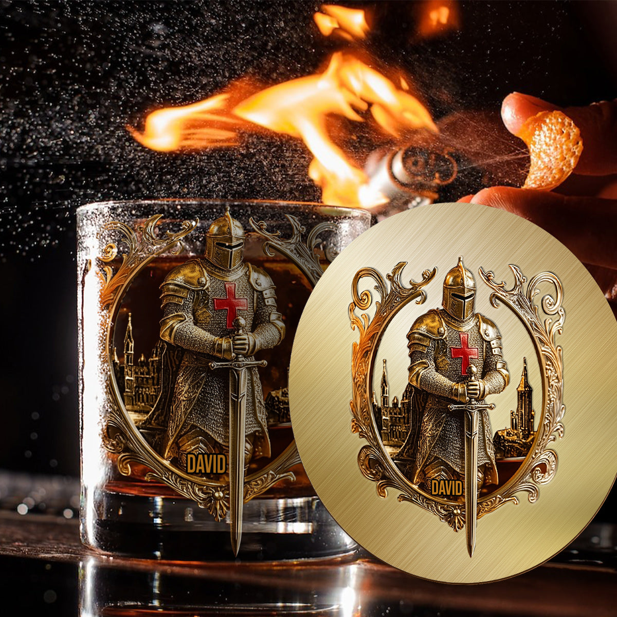 Knight Of God - Personalized Christian Whiskey Glass
