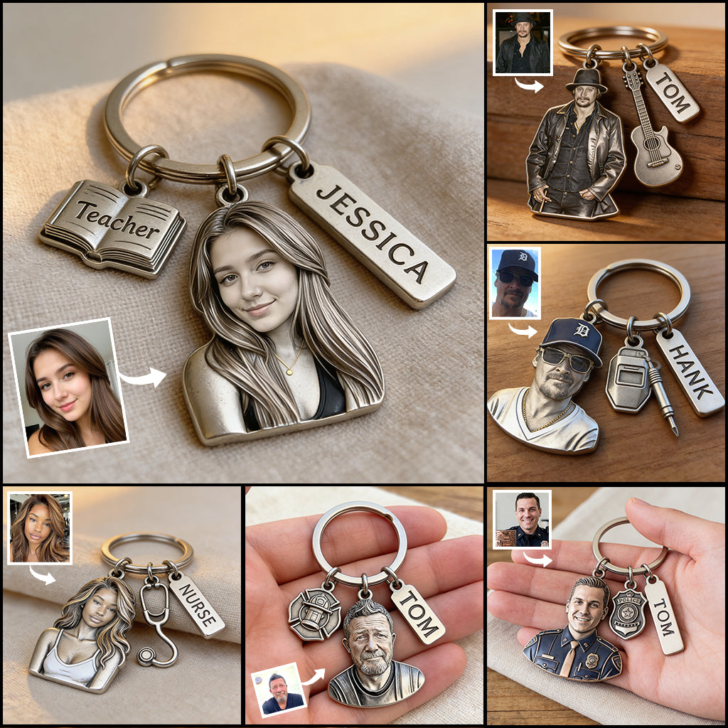 Porte-clés personnalisé pour les métiers - Porte-clés personnalisé pour policier avec breloques