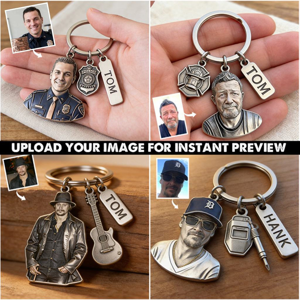 Porte-clés personnalisé pour les métiers - Porte-clés personnalisé pour policier avec breloques