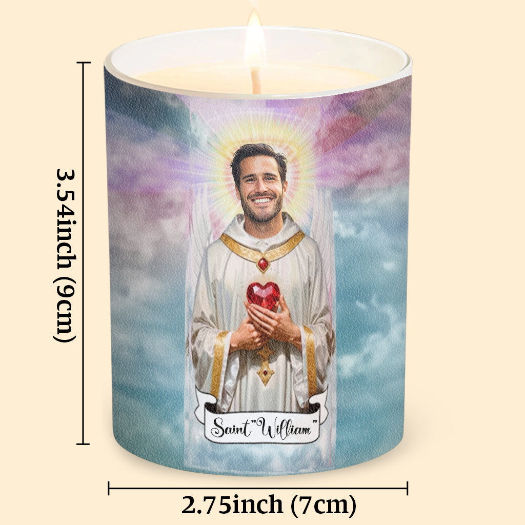 Jesus Prayer Novelty gift - Personalized Christian Candle With Wooden Lid