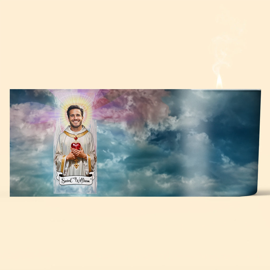 Jesus Prayer Novelty gift - Personalized Christian Candle With Wooden Lid