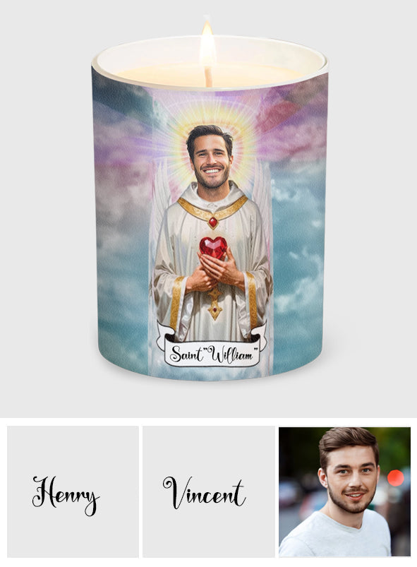 Jesus Prayer Novelty gift - Personalized Christian Candle With Wooden Lid