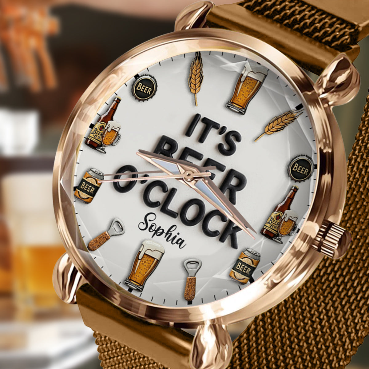 Zeit für Bier – Personalisierte Bier-Handuhr