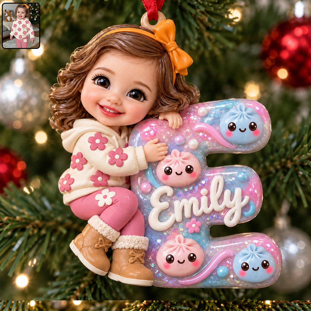 Dumpling Kid Letter Gift For Kids - Personalized Kid Premium 3D Ornament