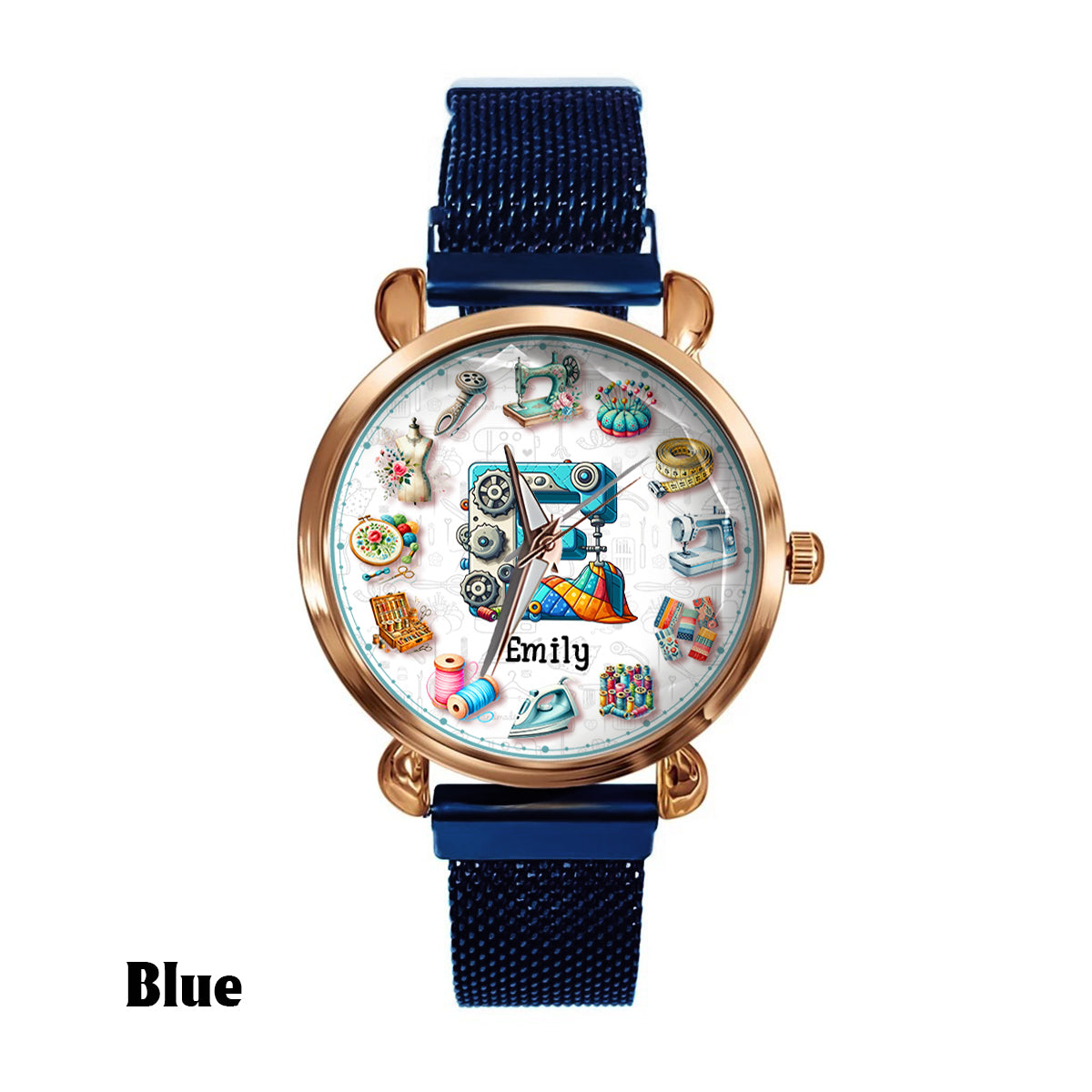 Nähen ist meine Therapie – Personalisierte Nähuhr für Damen 