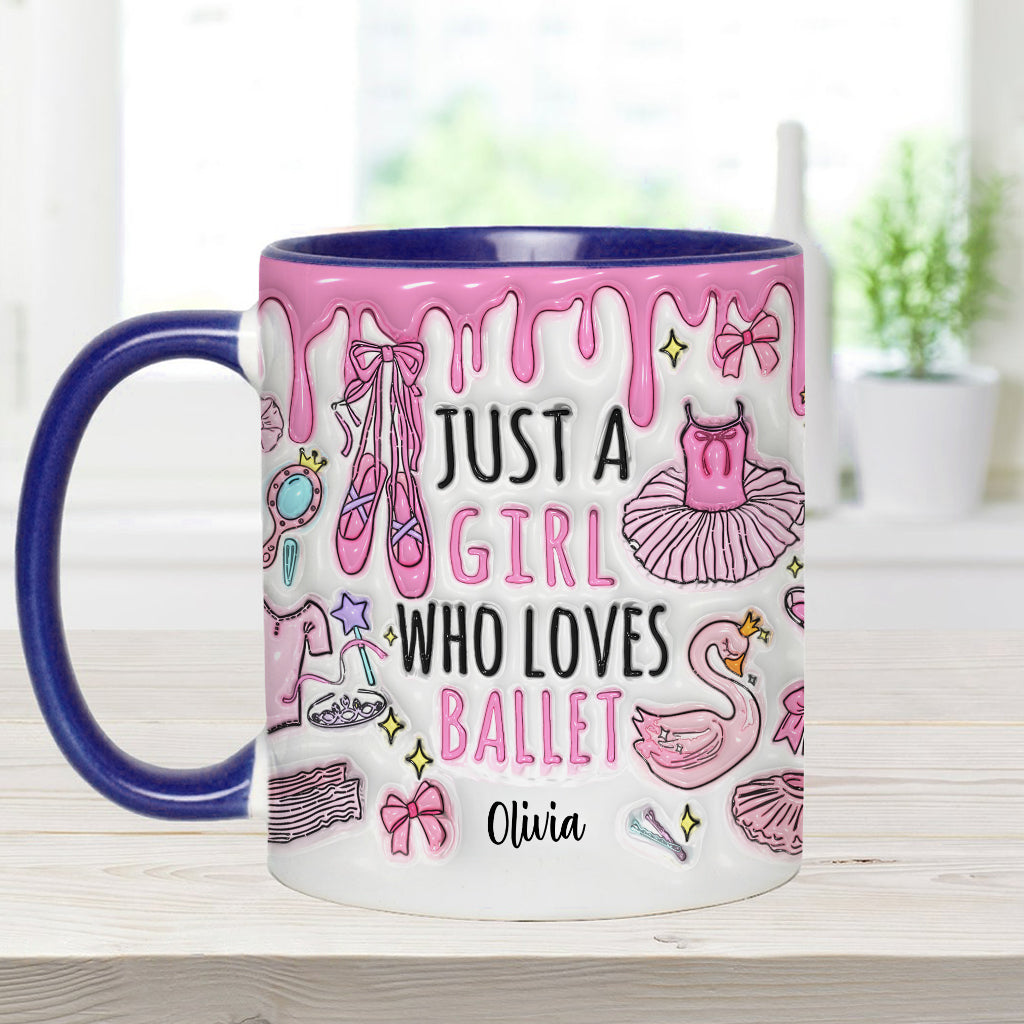 Just A Girl Who Loves Ballet - Personalized Ballet Accent Mug