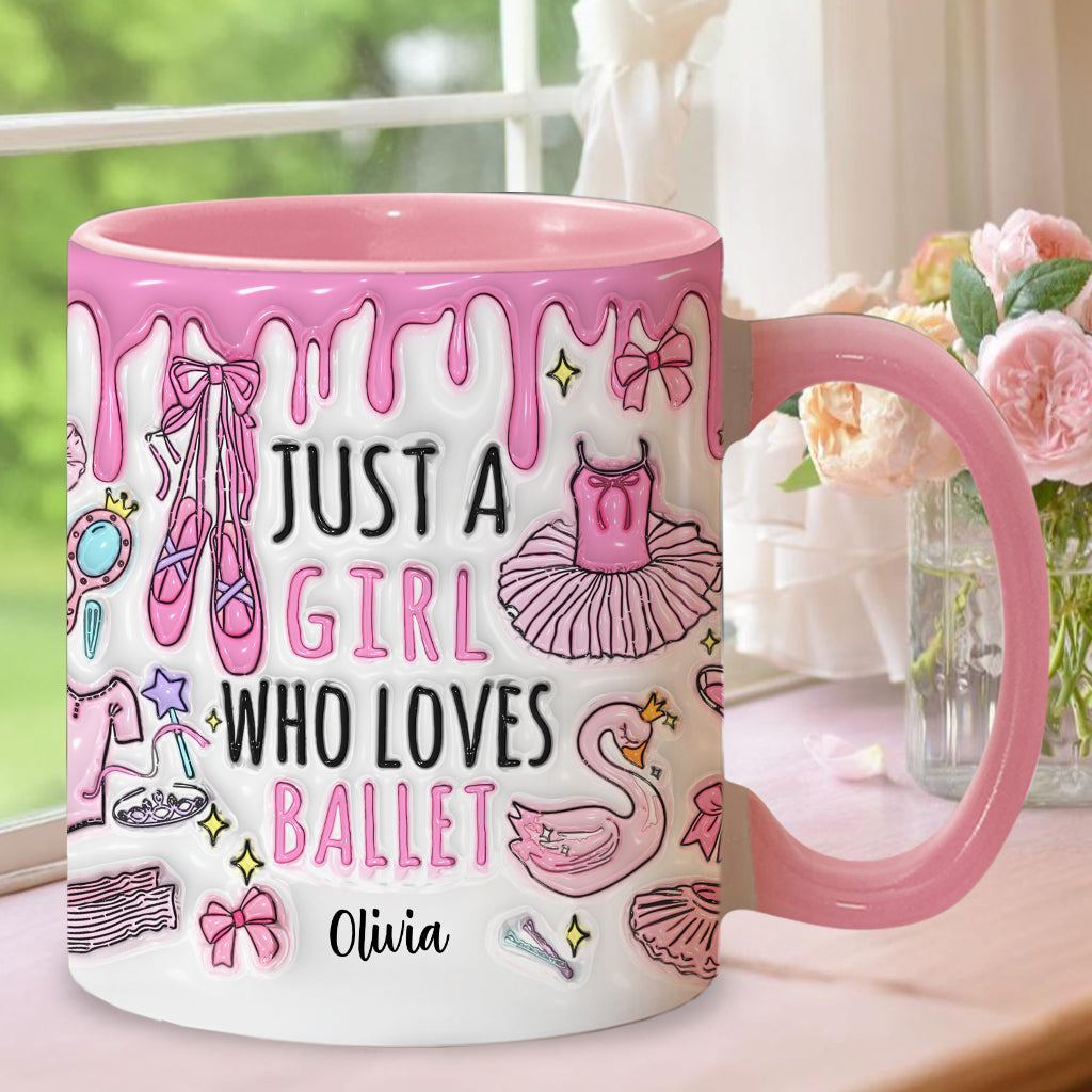 Just A Girl Who Loves Ballet - Personalized Ballet Accent Mug