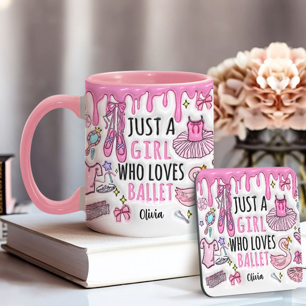 Just A Girl Who Loves Ballet - Personalized Ballet Accent Mug