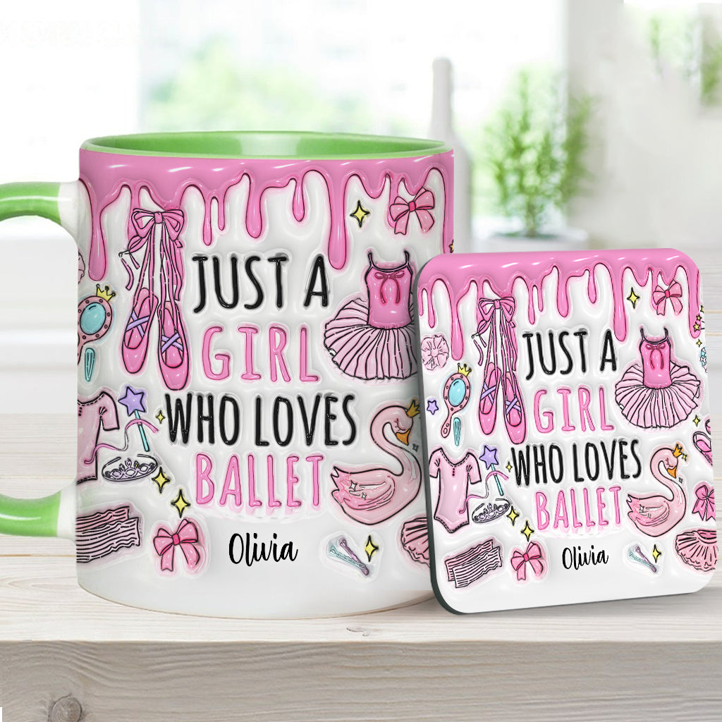 Just A Girl Who Loves Ballet - Personalized Ballet Accent Mug