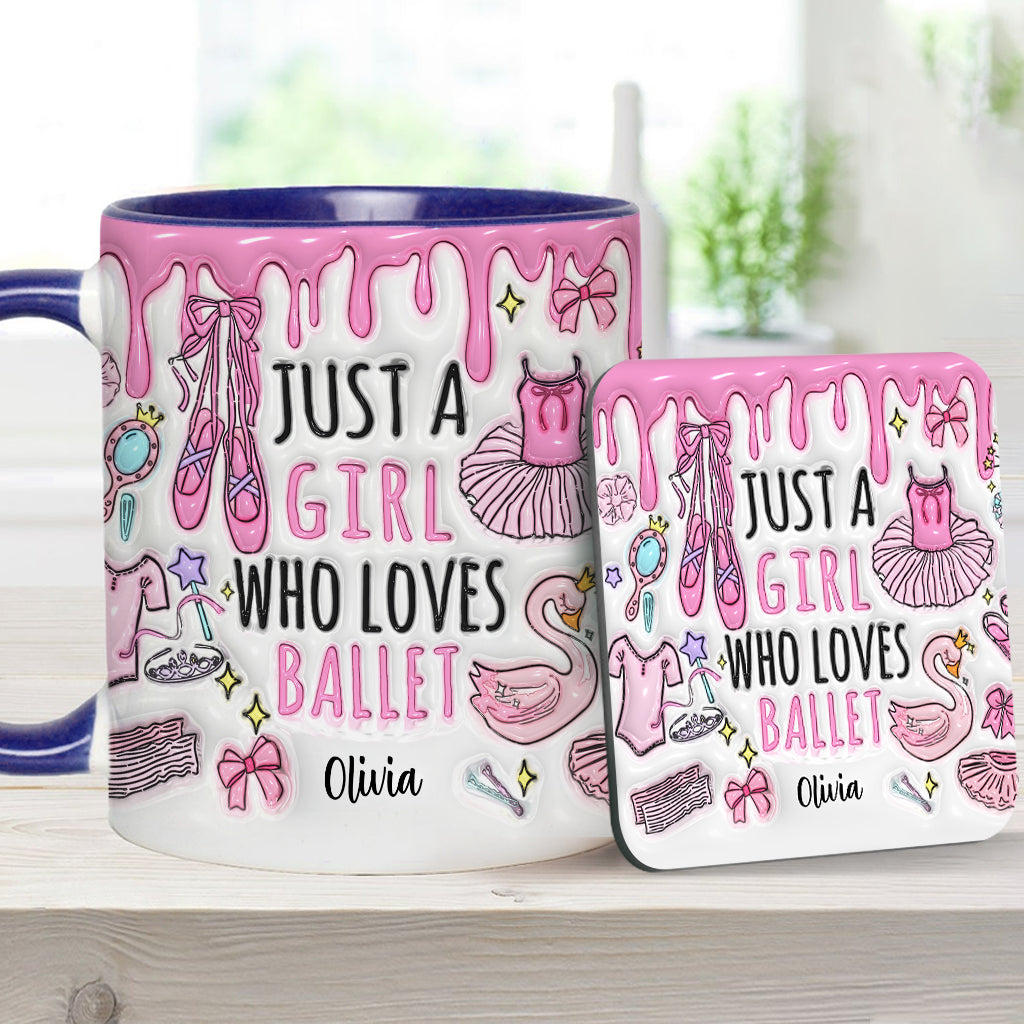 Just A Girl Who Loves Ballet - Personalized Ballet Accent Mug