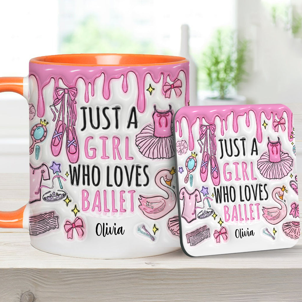 Just A Girl Who Loves Ballet - Personalized Ballet Accent Mug