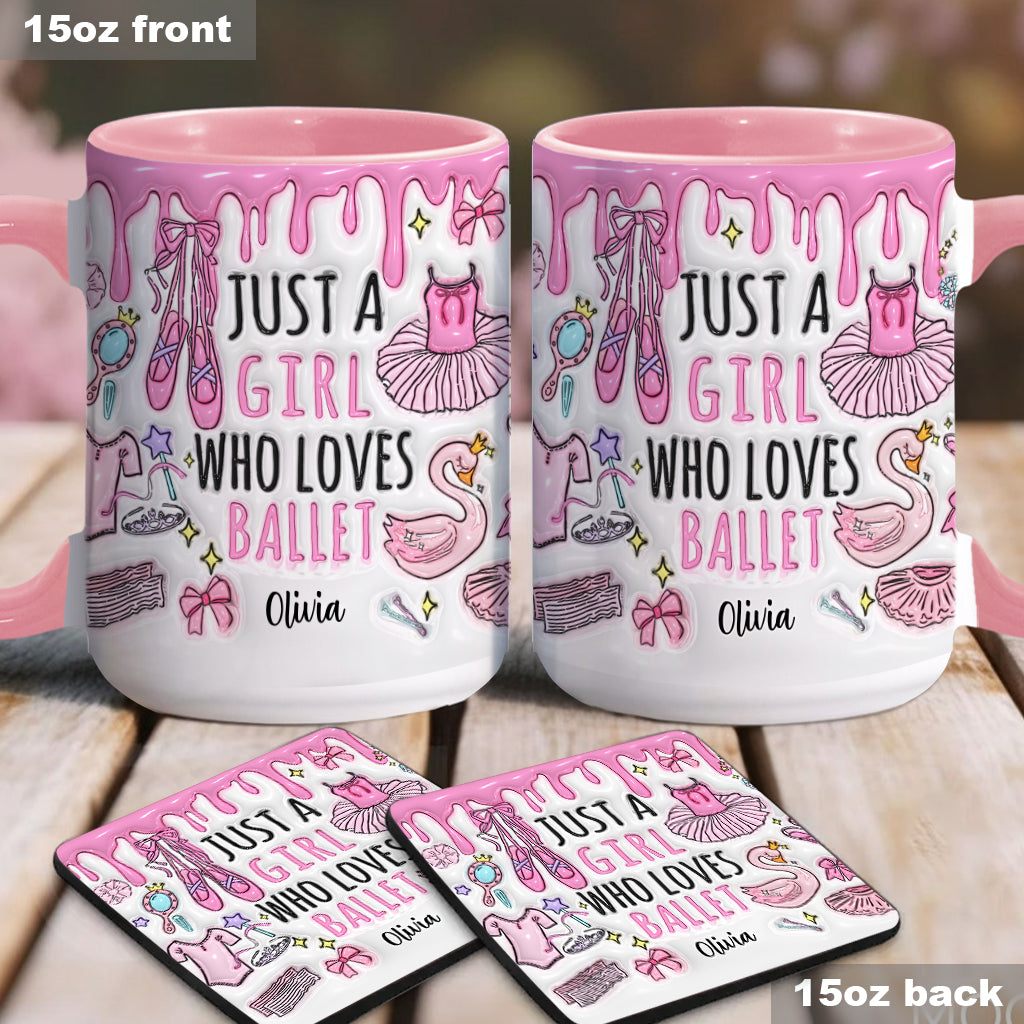 Just A Girl Who Loves Ballet - Personalized Ballet Accent Mug