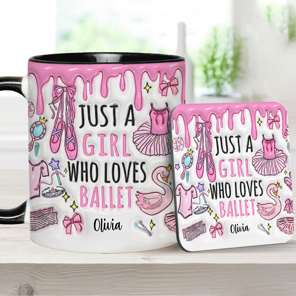 Just A Girl Who Loves Ballet - Personalized Ballet Accent Mug