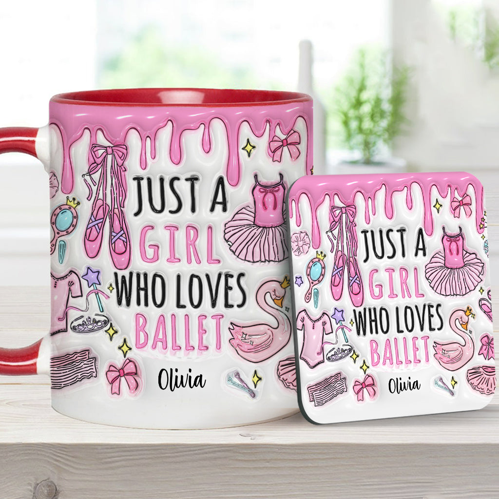 Just A Girl Who Loves Ballet - Personalized Ballet Accent Mug