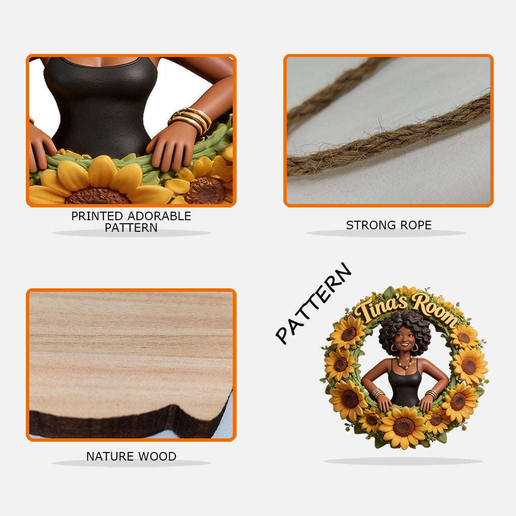 Geburtsblume mit Foto – Personalisiertes Holzschild „Selbstliebe“ in individueller Form