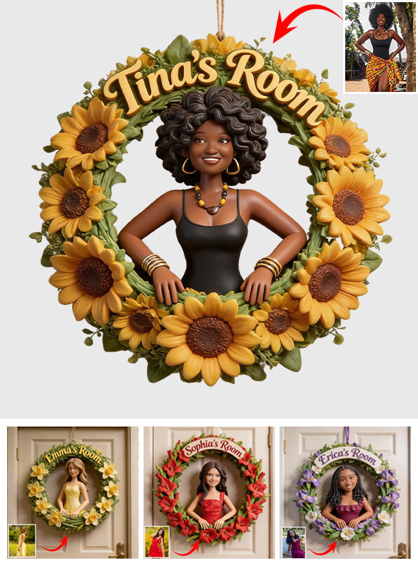 Geburtsblume mit Foto – Personalisiertes Holzschild „Selbstliebe“ in individueller Form