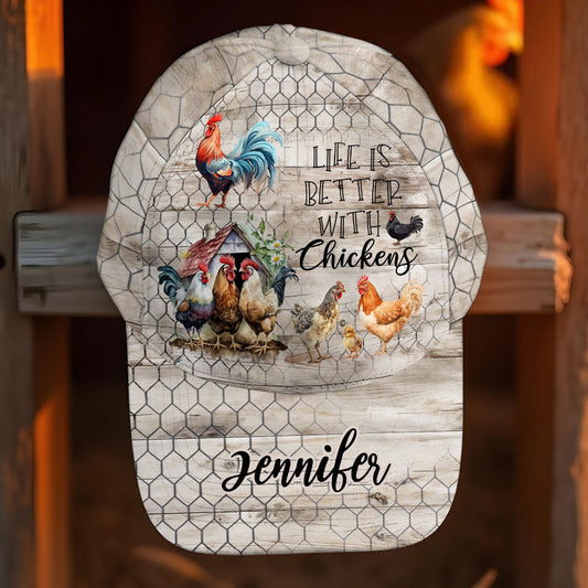 Life Is Better With Chickens - Personalized Chicken Classic Cap