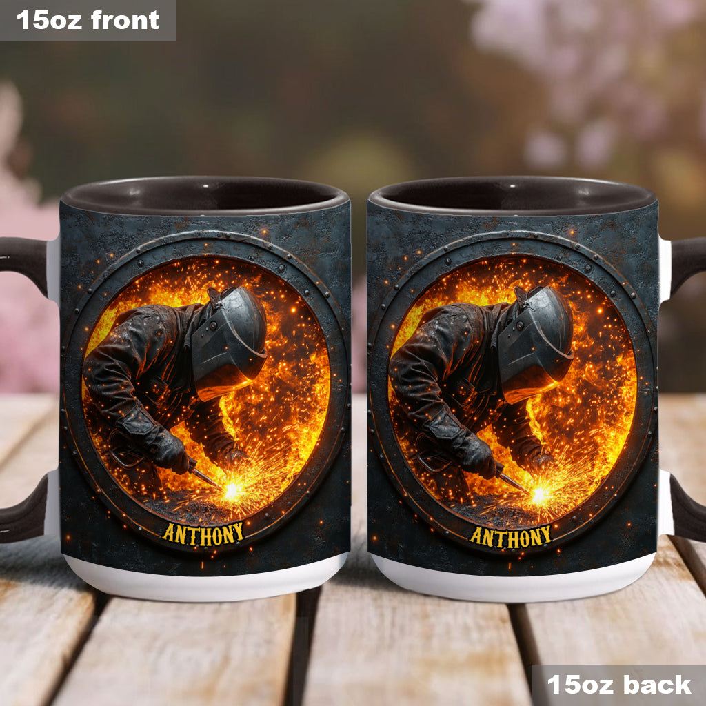 Gift For Welder Man - Personalized Welder Accent Mug
