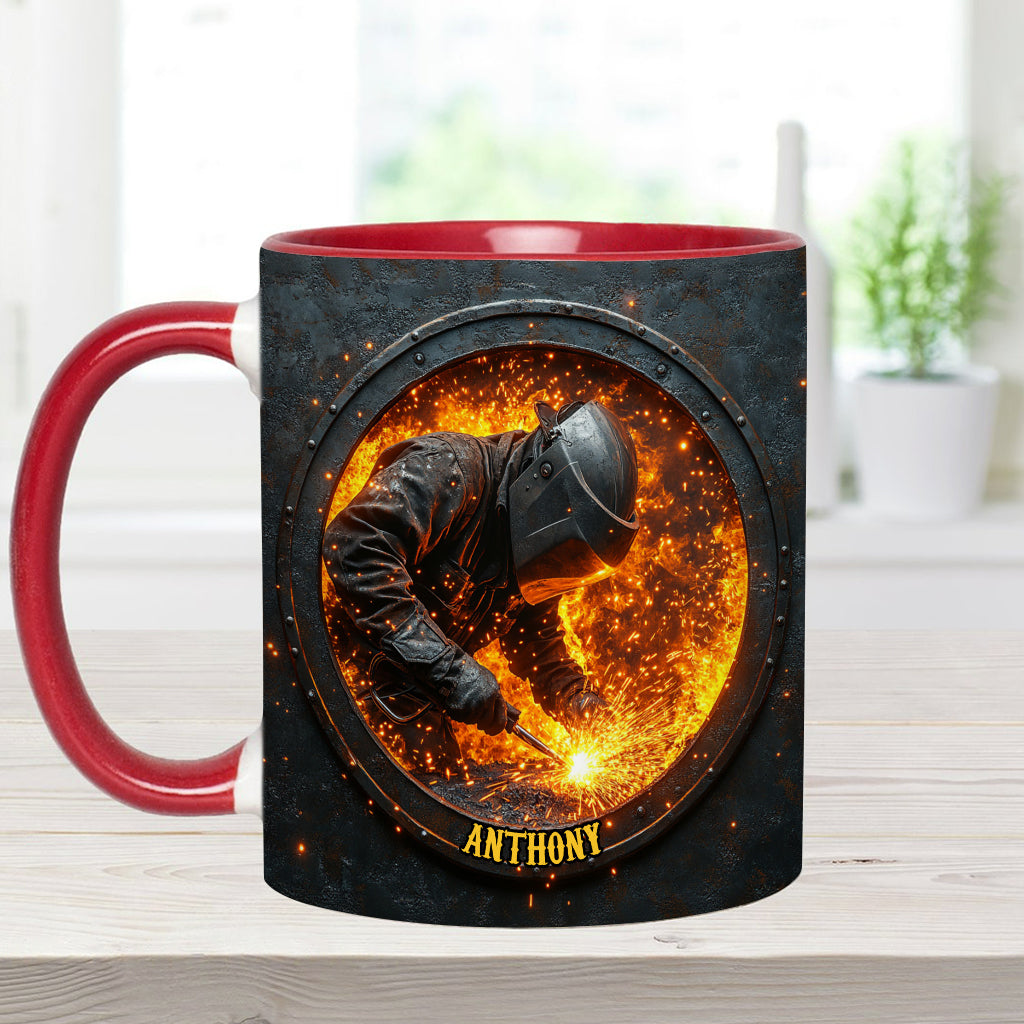 Gift For Welder Man - Personalized Welder Accent Mug