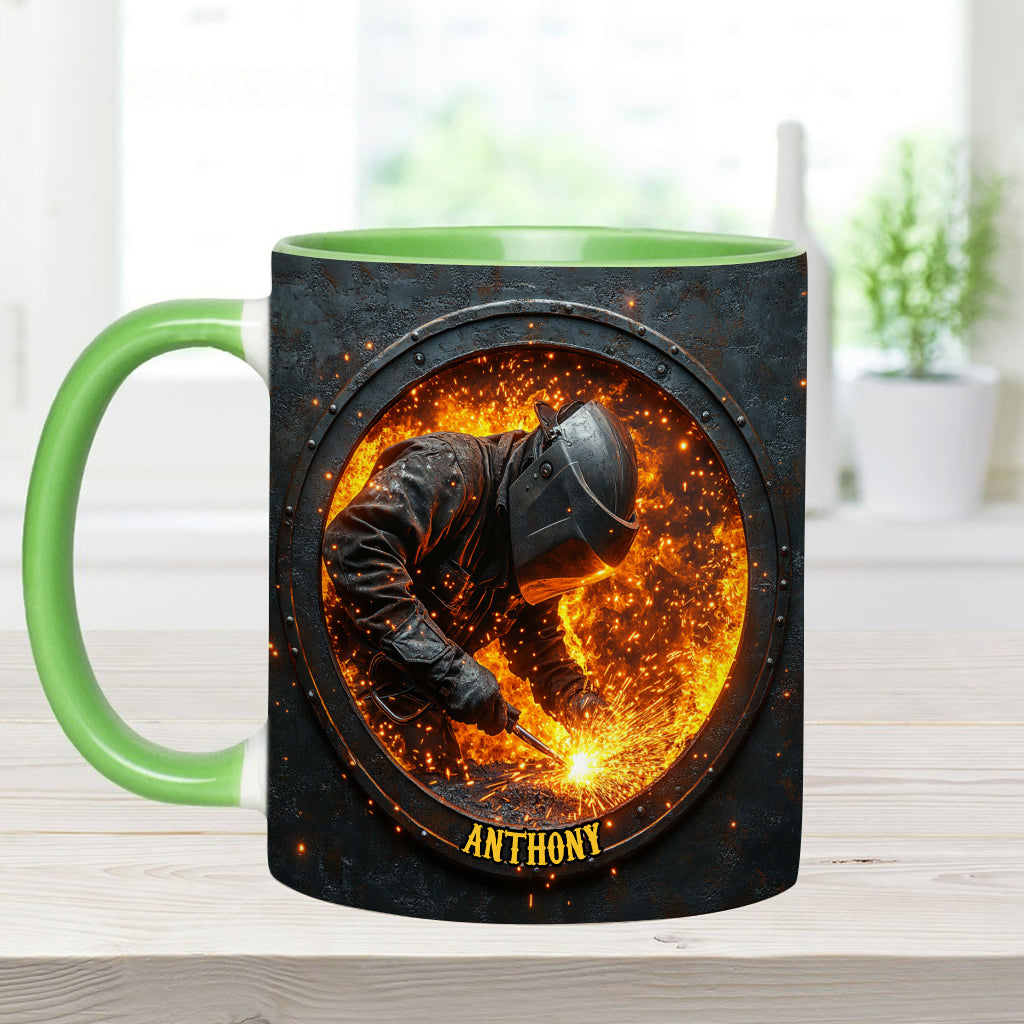 Gift For Welder Man - Personalized Welder Accent Mug