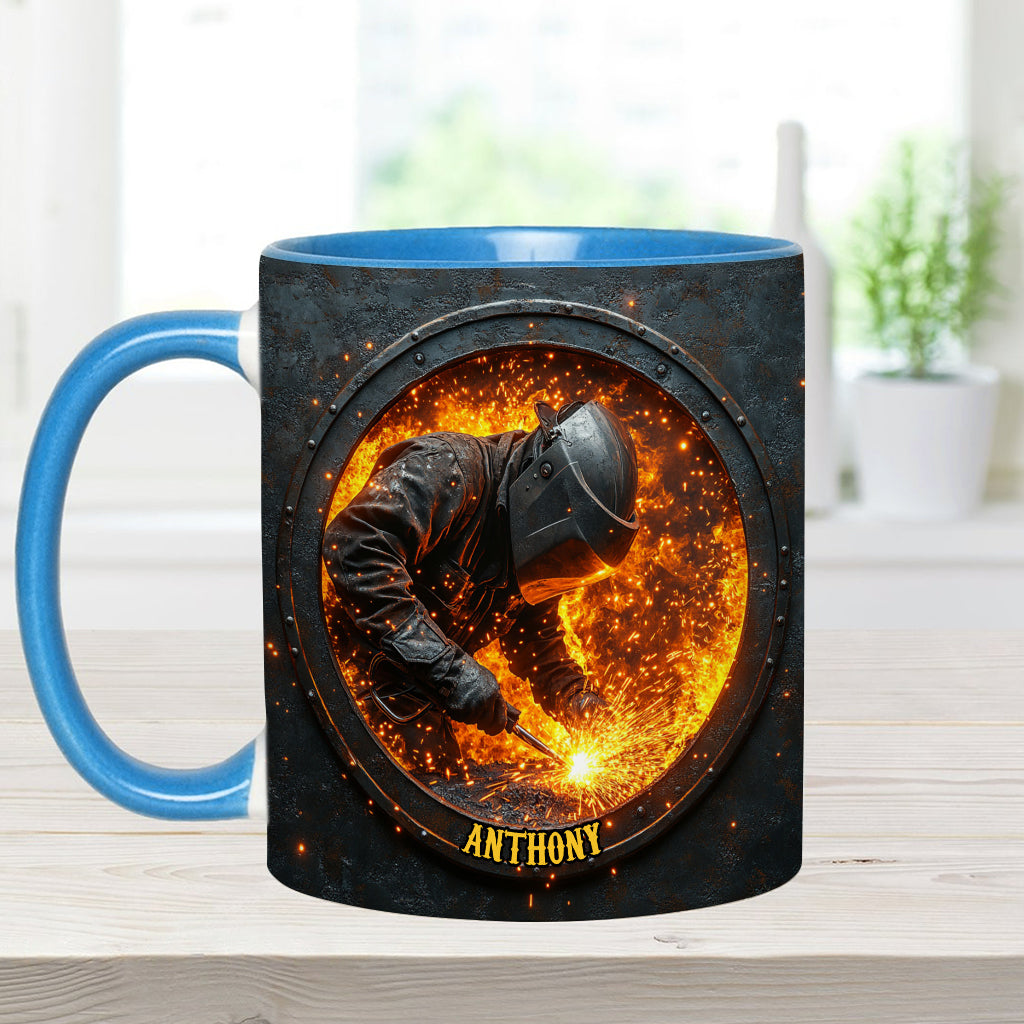 Gift For Welder Man - Personalized Welder Accent Mug